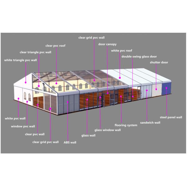 Industrial Aluminum Frame Event Marquee Tent Heavy Duty For Exhibition Church Warehouse