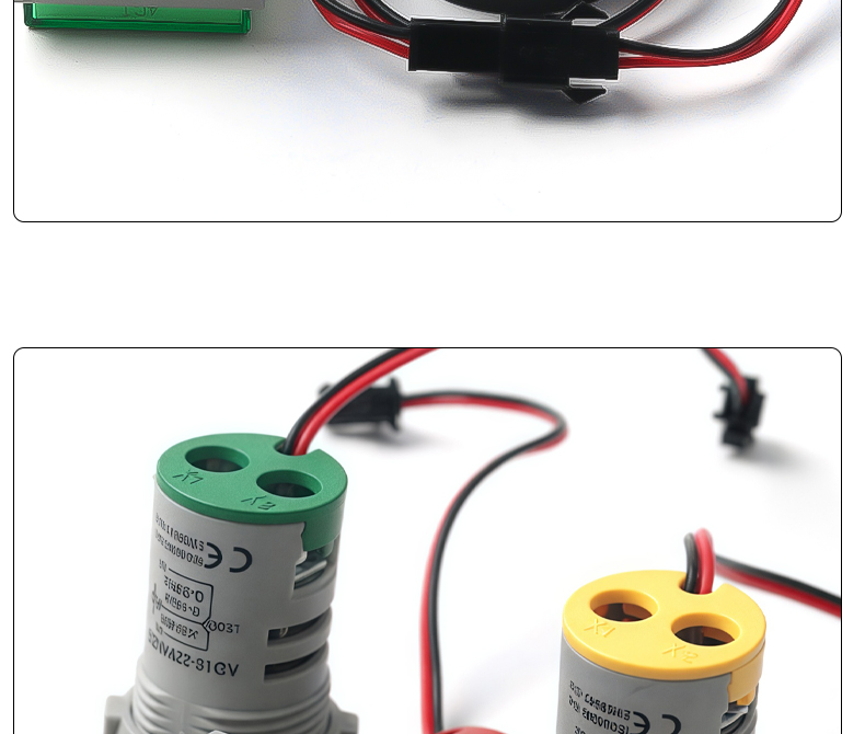 Mini LED Digital Indicator Light AD16-22 Three Display Meter for Voltage Current Hertz Panel Meters