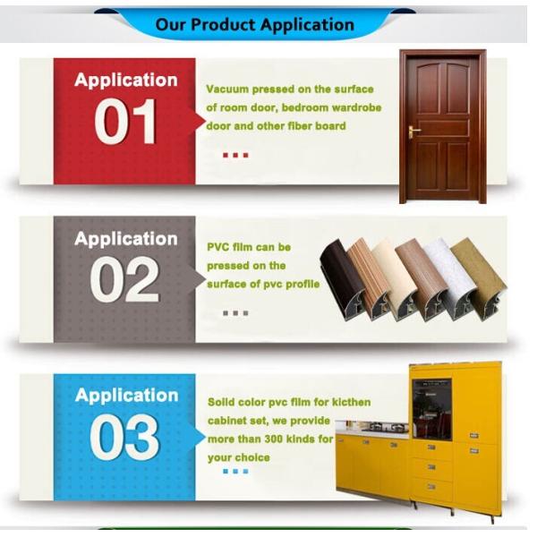 350 Microns Wood Grain PVC Membrane Foil Roll For Interior MDF Doors