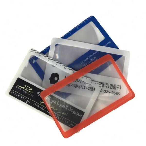 Custom Logo Credit Card Magnifier Pocket Plastic Magnifying Glass Business Cards for Wallet