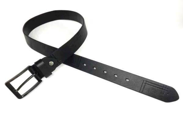 3.5cm Width Cowhide Black Mens Casual Leather Belt