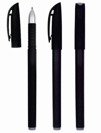 black rubber gel ink pen, rubber office use gel pen