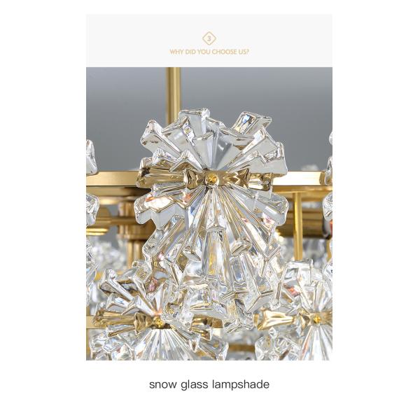 Transparent Glass Led Chandelier For Living Room Foyer Hall Luxury Ceiling Lamp Decor Kitchen leaf chandelier(WH-CY-250)