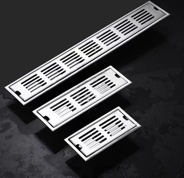 Brush Polishing Floor Drain SS 304 Linear Rectangular Shape For Bathrooms
