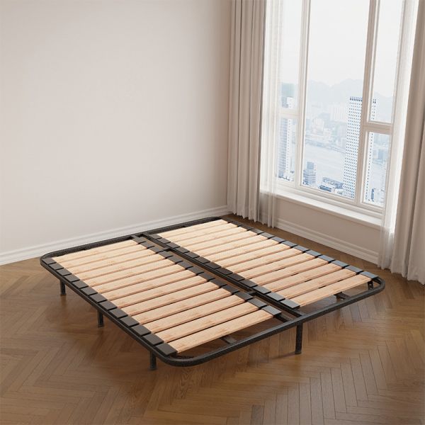 Foshan Wide Slatted Metal Bed Frame Customizable Color and Size Foldable Double Bed