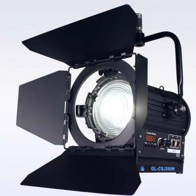 CRI 92 Film Lights 200W LED Fresnel Light Bi Color NO Fan for Professional Studio Lighting(Pole-Operated Yoke)