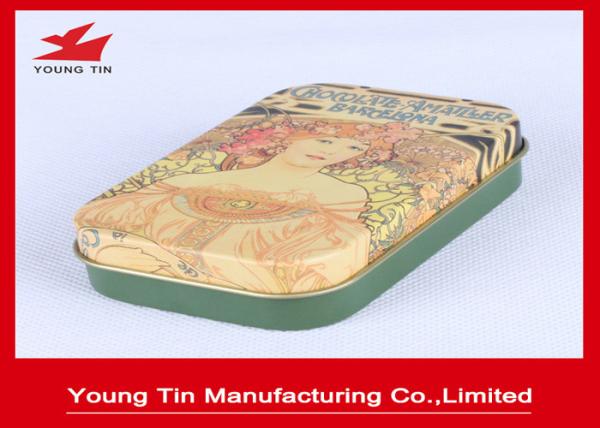 Chocolate Packaging Green Candy Gift Tins , YT1239 Chocolate Gift Boxes With CMYK Printed Lids