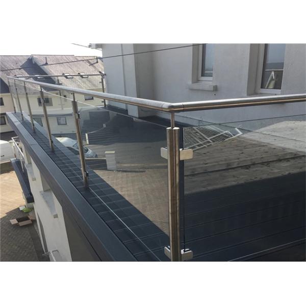 Customized 316 Stainless Steel Glass Railing Strong Rust Resistance For Pool Fence