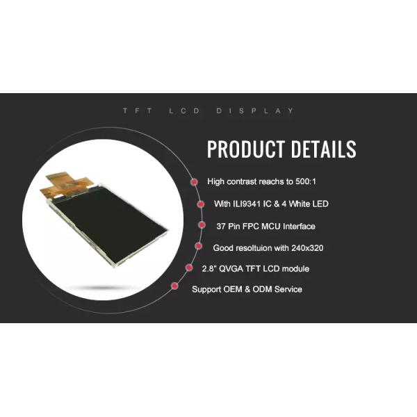 65K Color Depth 240x320 2.8Inch TFT LCD Panel