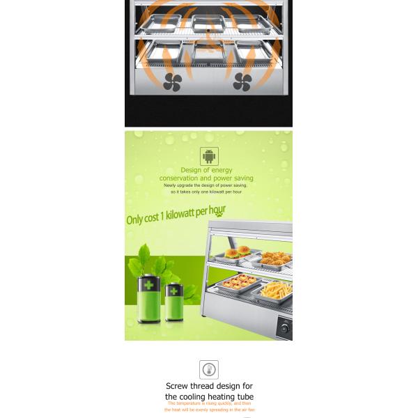 1600 Вт коммерческая кухня приставка верхний фаст-фуд теплее дисплей Витрина для курицы KFC