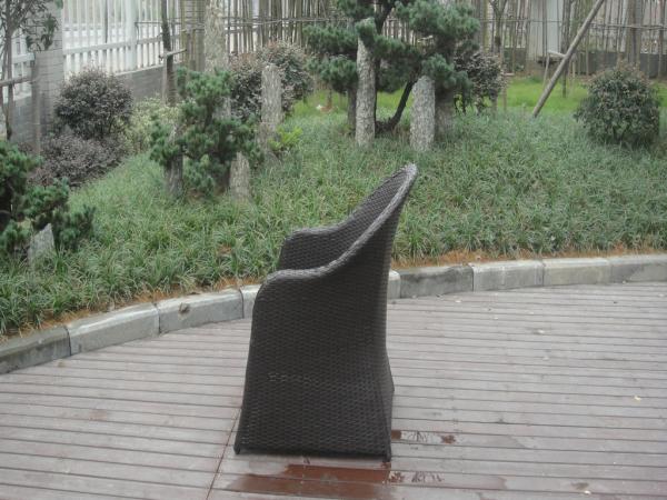 Black UV Resistant Wicker Rattan Garden Dining Sets For Restaurant
