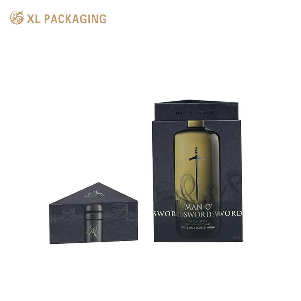  XL Packaging Custom Packaging Box Factory OEM Luxury Triangle Shape Cardboard Wine Bottle Box Rigid Paper Gift Packaging Box
