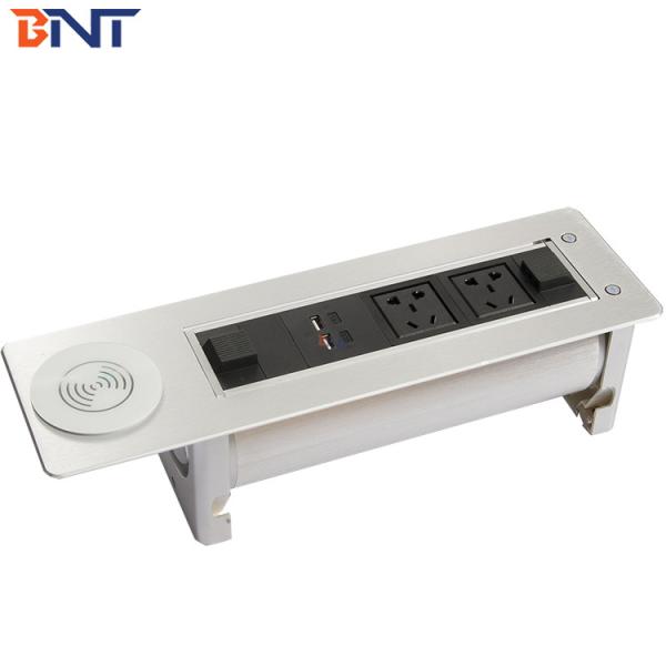 factory customize manual flip up tabletop power socket electric motorised tounover rotary conference table desktop socket