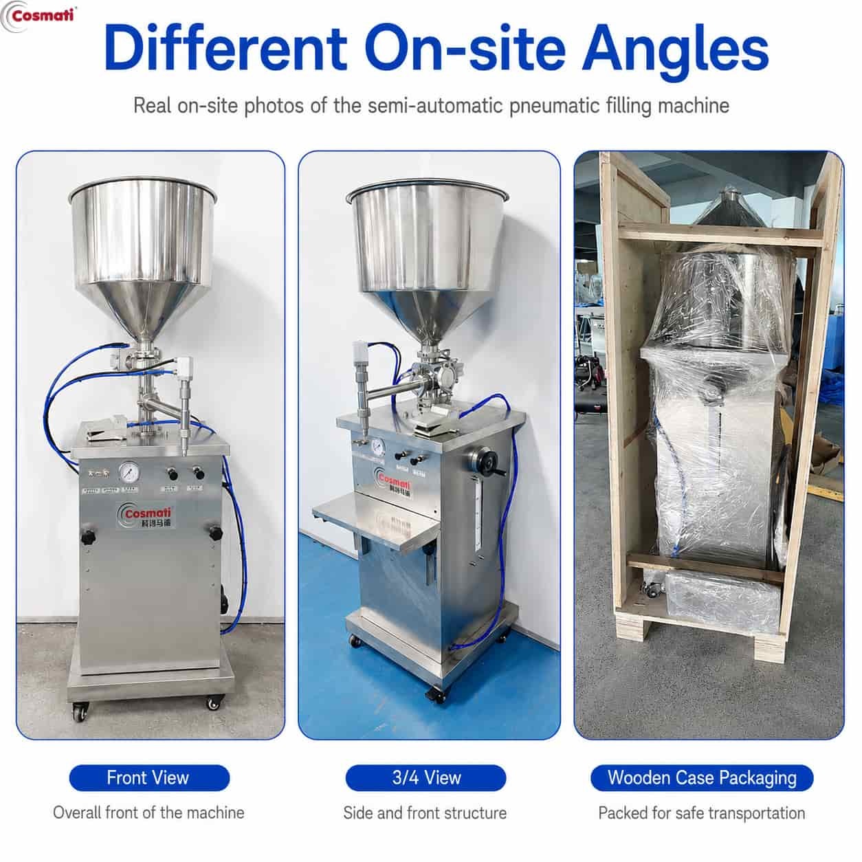 Semi Automatic Pneumatic Piston Filling Machine High Viscosity Cream Paste 10-1000mL
