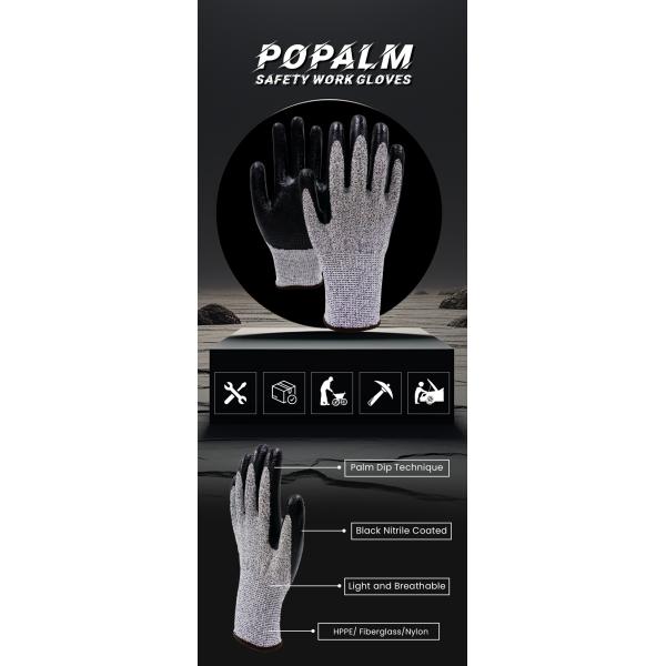 Guantes de revestimiento por nitrilo resistentes al deslizamiento para trabajadores de la industria automotriz