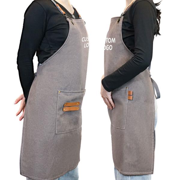 Custom Logo Cross Back Cotton Apron for Kitchen Chef in Bulk Order Supply Purchase