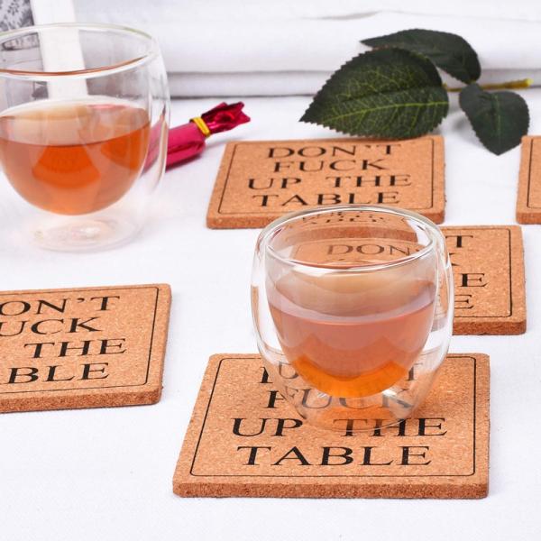 Table Decoration Accessories Must-Have Eco-Friendly Wood Cup Mat Custom Cork Coasters