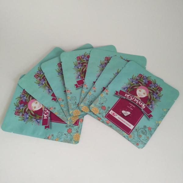 Matt Plastic Face Mask Packaging Holographic Tear Notch With Laser Line Zipper