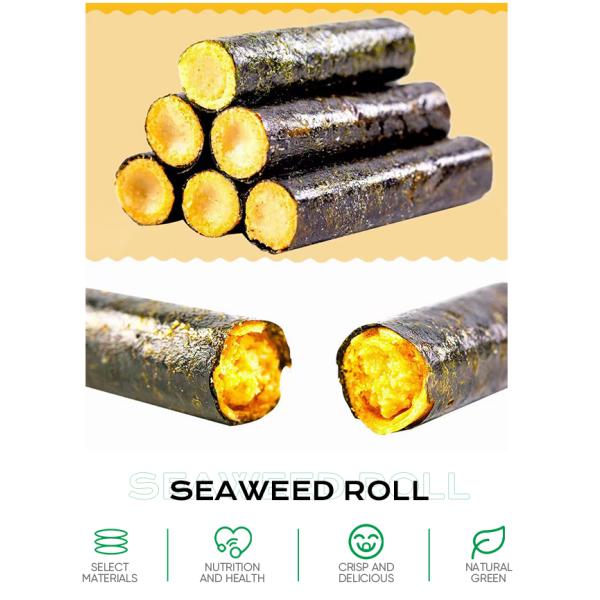 90G Per Box Instant Seafood Snack Shrimp Flavor Cod Flavor Meat Floss Flavor Crispy Seaweed Nori Roll Snack