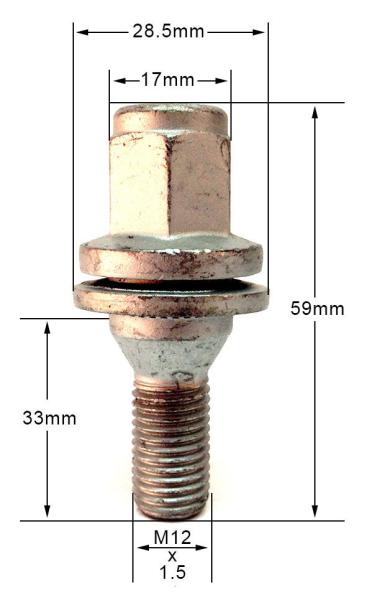 High Tensile Citreon / Peugeot Wheel Bolts Dakromet Finish Rust Resistant