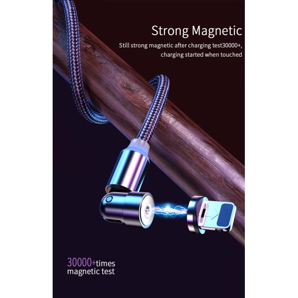 Провод зарядного кабеля USB 540 градусов круговой магнитный поворачивая длину 3ft