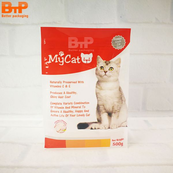 Custom logo Printed Made Pet Food Bag with Resealable Zipper Stand up Packaging Bag for Cat and Dog Food or Cat Litter Bag
