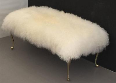 Long hair Lambskin Rug Natural Curly White Sheep Fur Mongolian sheepskin stool cover