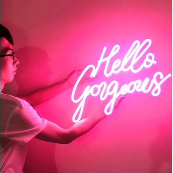 Мягким приведенные силиконом пинка украшения неоновой вывески света письма домашнего неоновые