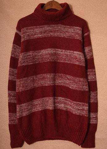 women;s striped high neck sweaters