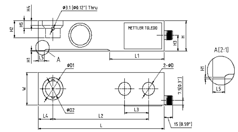 High Precision Mettler Toledo Load Cells 4.4T Industrial Weighing Systems Load Cell