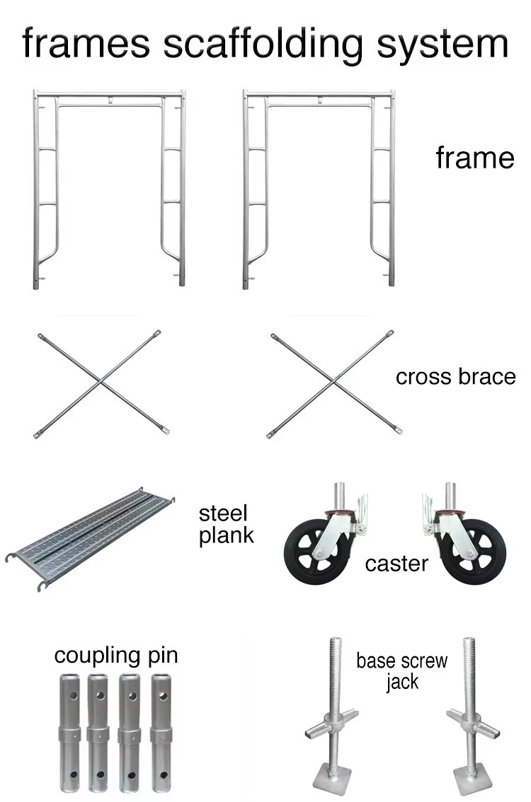 Hot Dip Galvanized High Strength Quick Assembly Mobile Frame Scaffolding System H Frame Scaffold Set