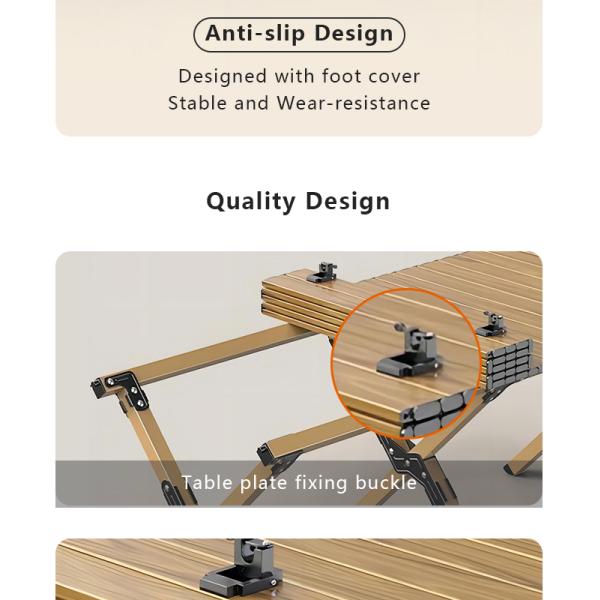 Aluminum Alloy Folding Camping Table 30kg Load 1.2m