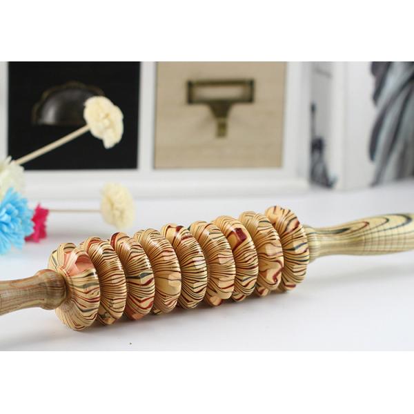 Handheld ручка ролика массажа круга 38cm деревянная для фасции