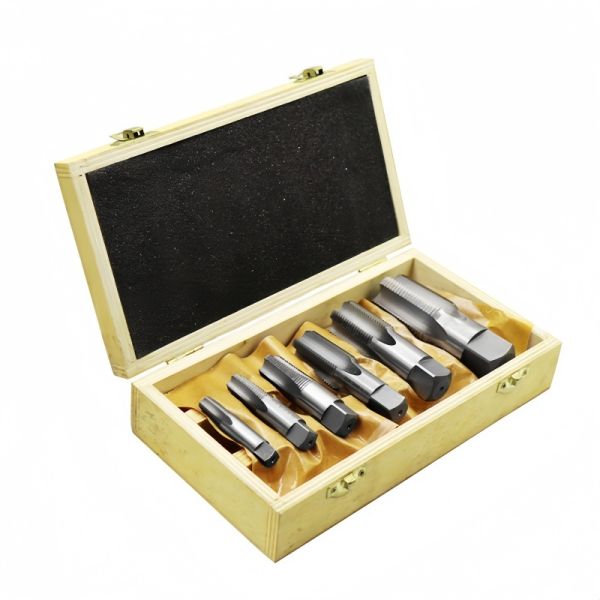 6-Piece NPT Pipe Tap Set (1/8 to 1) | HSS M2 & 4341 | Industrial Grade Threading Tools in Protective Aluminum Case