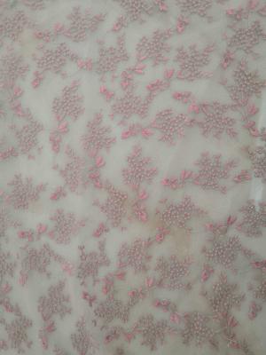 Small Floral Tulle Mesh Colored Embroidered Lace Fabric By The Yard