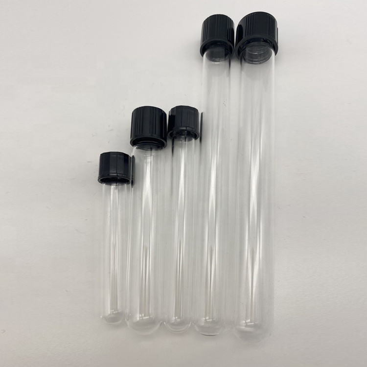 Heat-Resistant Glass Graduated Test Tube With Screw Laboratory or Medical Round Bottom Flat Bottom Glass Test Tube