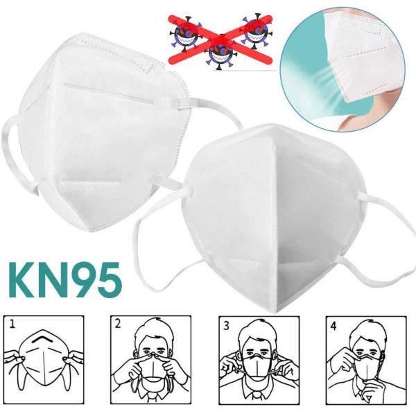 Soft KN95 Disposable Masks / Harmful Dust Virus Protection Disposable White Face Mask