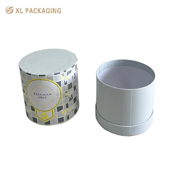 Custom Personality Design Cosmetic Essential Oils Skin Care Paper Tube Packaging Box Silver Foil Candle Paper Tube