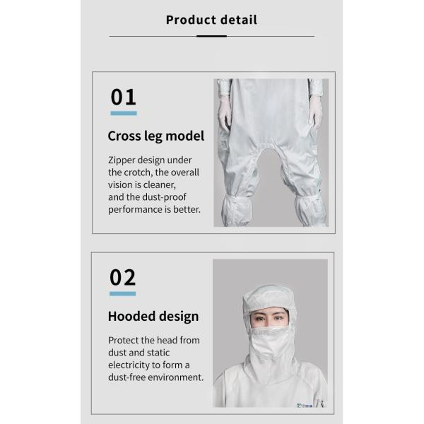 Одежды чистой комнаты противостатического Coverall защитной одежды Workwear esd чистой комнаты комбинезона одежды противостатические