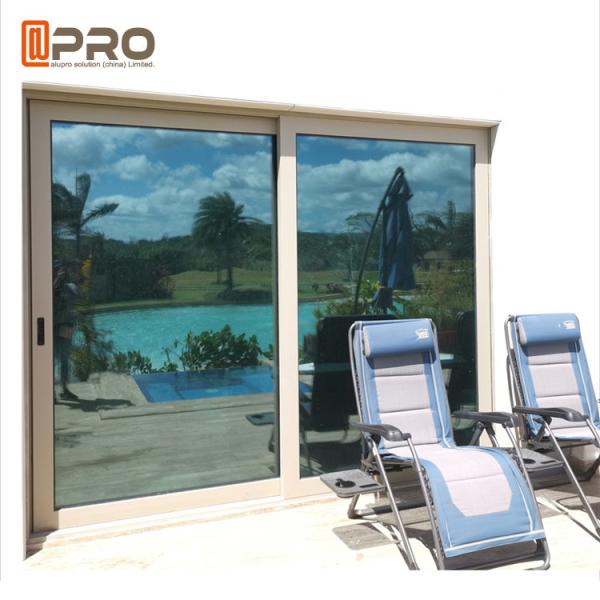 Modern House Security Aluminium Sliding Glass Doors With Powder Coating hidden sliding doors Double sliding doors