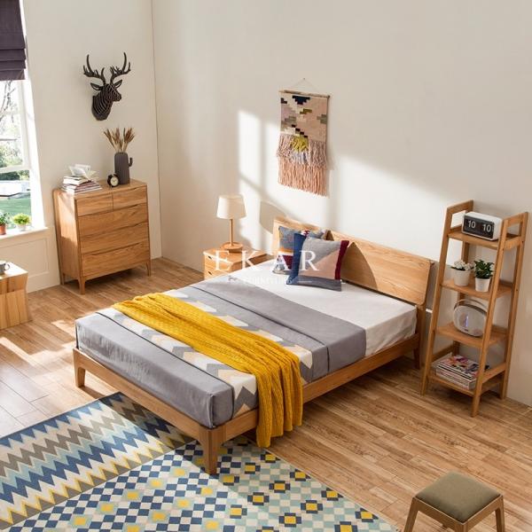 European Replica Furniture Oak Solid Wood Simple King Size Bed Alibaba