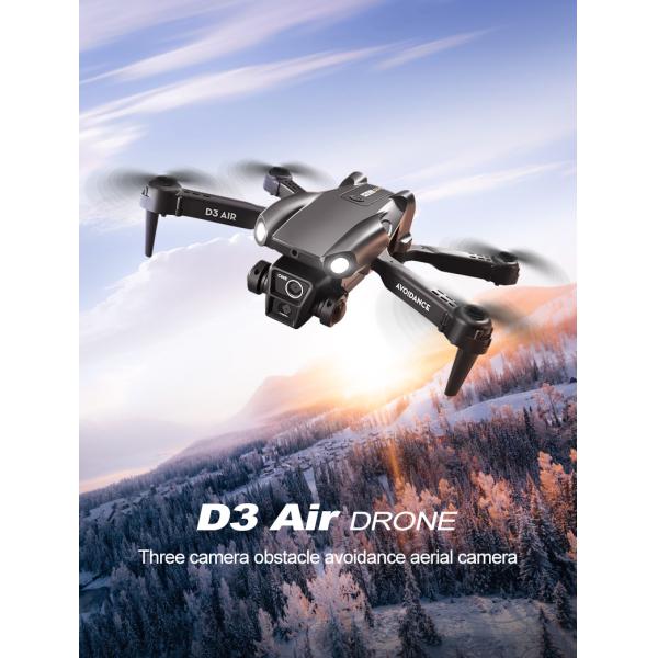 2024 D3 Air Drone LED Light 360-degree Tumbling Headless Mode Optical Flow Positioning Foldable RC Drone for Beginners