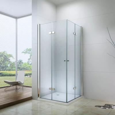 Square Aluminum Frame Glass Shower Enclosure Hinge Pivot ​With Base 6mm