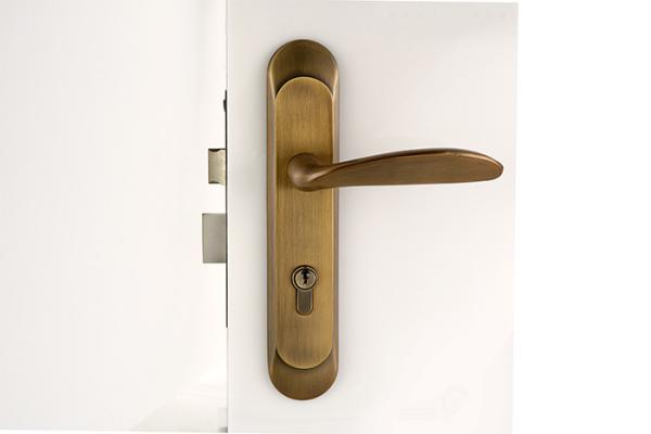 Yellow Bronze Mortise Privacy Lock , Antique Mortise Locksets 55Mm Backset