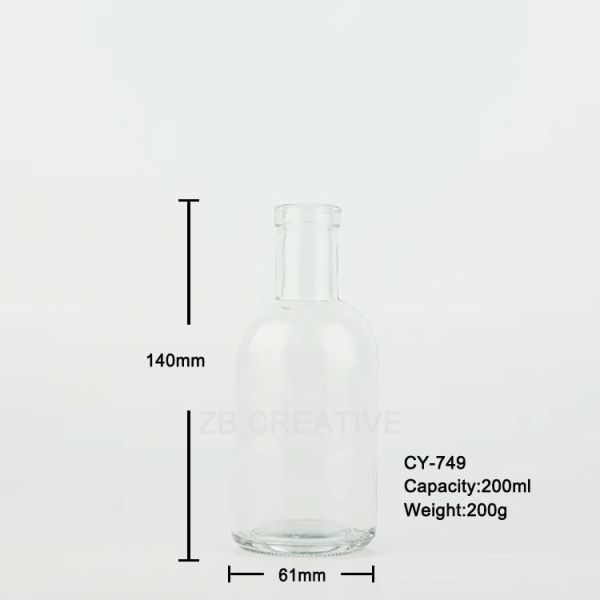 Bar Closure Custom Mini Liquor Bottles 200ml Spirits Sampling Container 200g CY-749