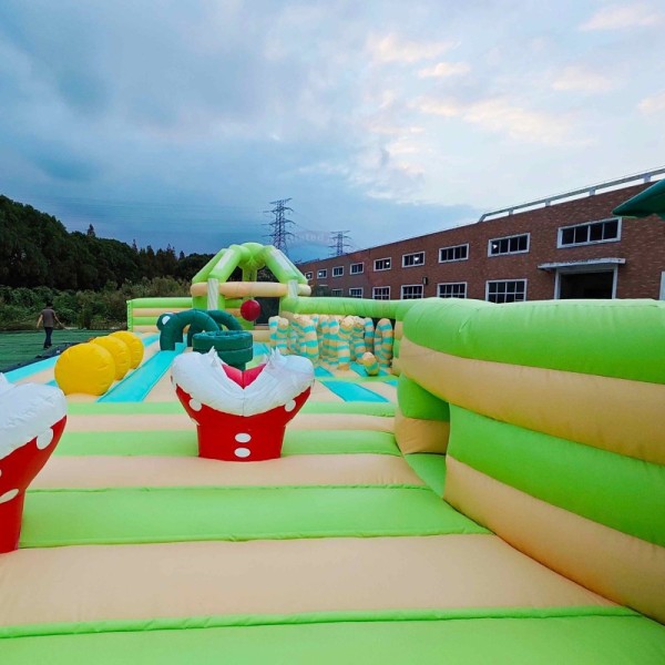 Colorful Inflatable Fun City Kids Amusement Park Custom Obstacle Course Playground Commercial Inflatable Games