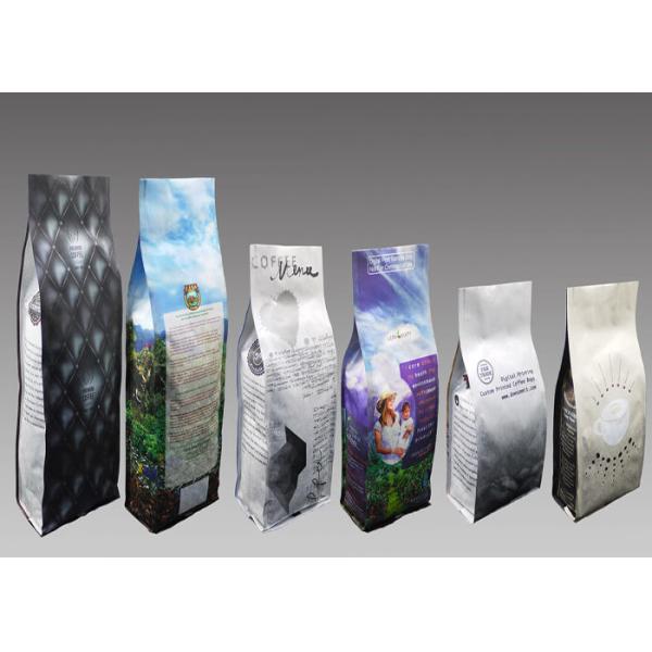 250G Black Creative Coffee Packaging Bags / Coffee Bean Pouches OPP + AL + PE