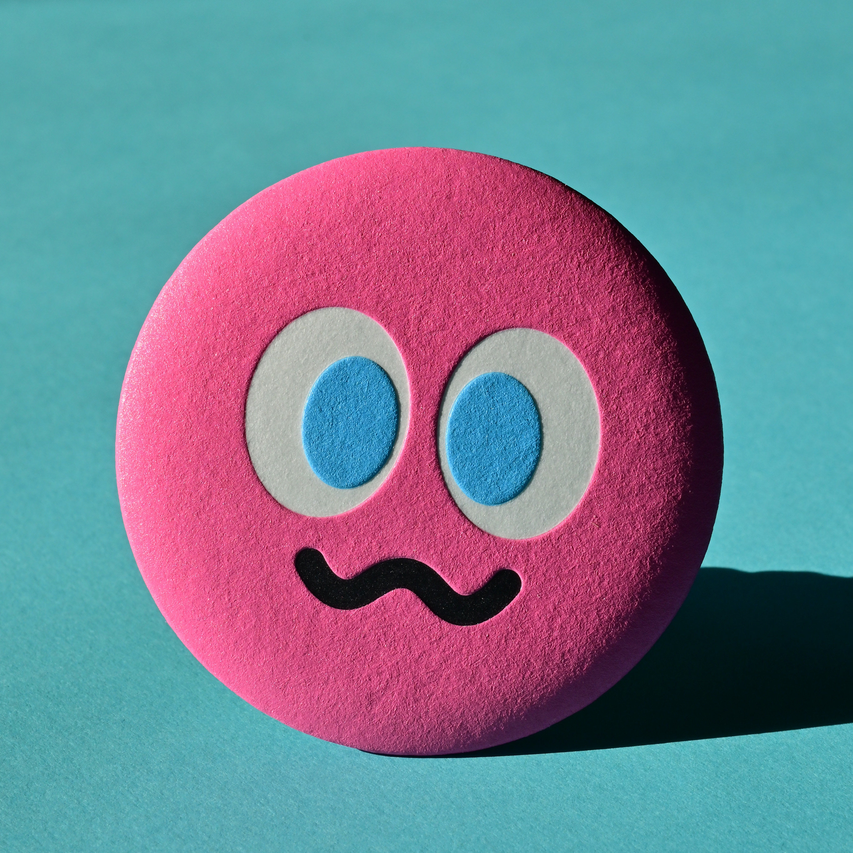Embossed Cotton Paper Emoji Badges With Relief For Novelty Stationery
