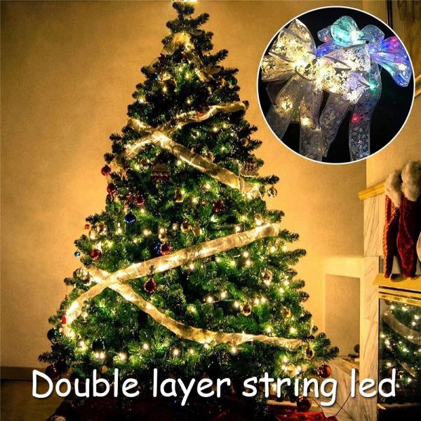 Fairy String Lights Waterproof 40 LED 4m Copper Wire Ribbon Bows Lights for Party Weddings Holiday Christmas Tree Decorations