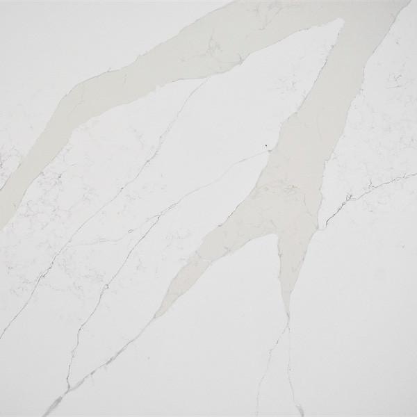 Quartzo branco lustrado de pedra projetado de quartzo 3200*1800 Calacatta